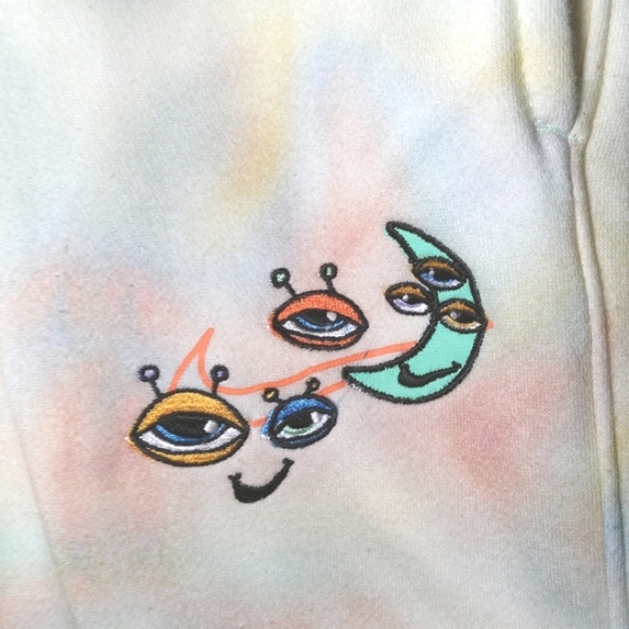 Nike pastel tie dye sweatsuit matching set. Unique alien embroidered design 2XL - Picture 9 of 15